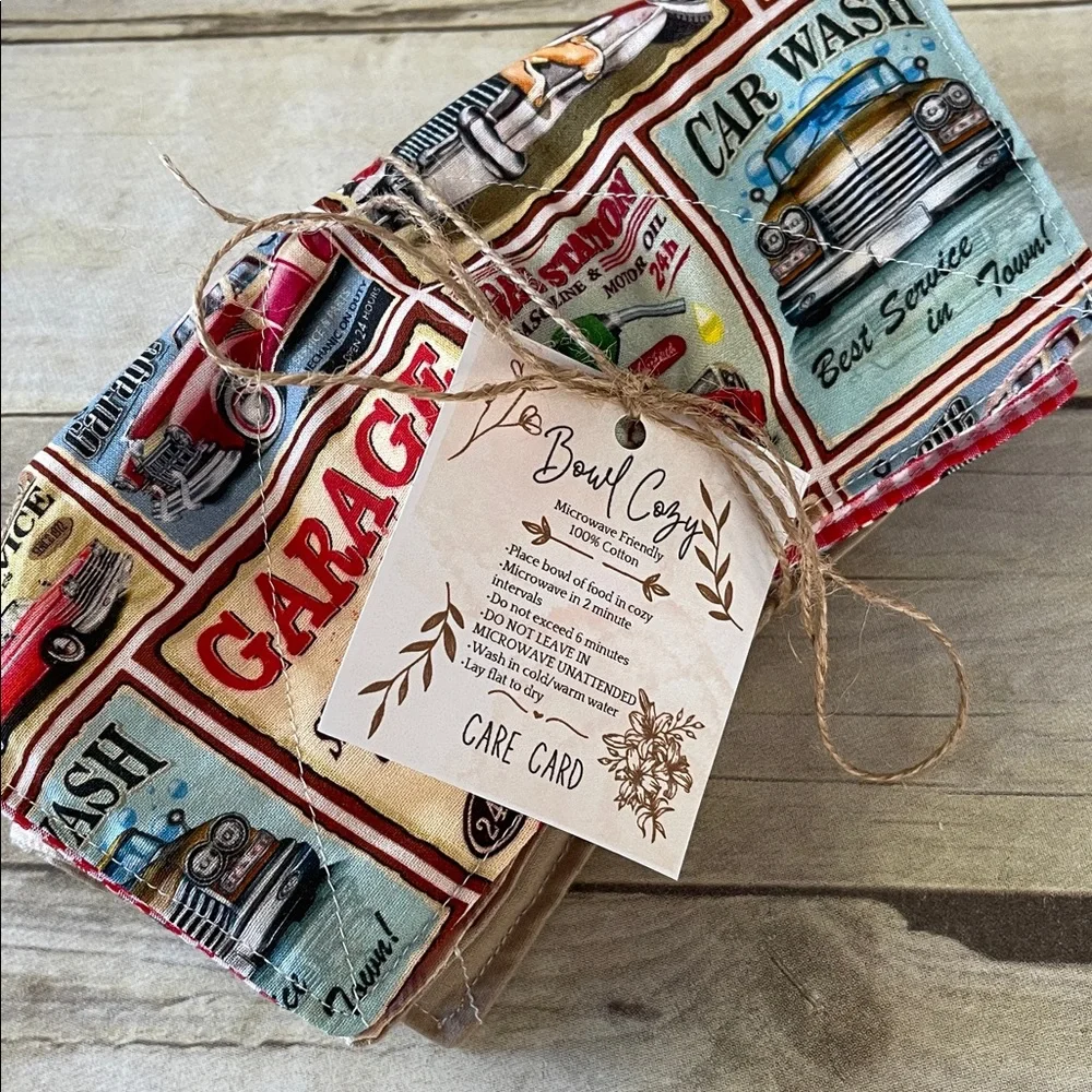Buy 1 Get 1 Micro Bowl Cozies Masculine/Vintage Gift This Listing Only B1G1